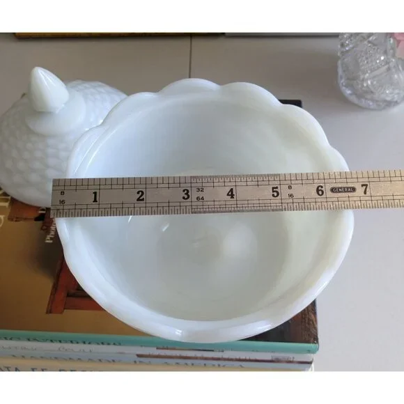 Vintage Milk Glass Pedestal Covered Candy Dish Basket Weave Design 10" Tall Coll - Picture 3 of 9